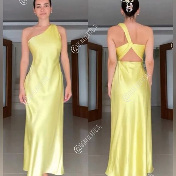 NWT ZARA SATIN EFFECT ASYMMETRIC DRESS - Picture 3 of 15